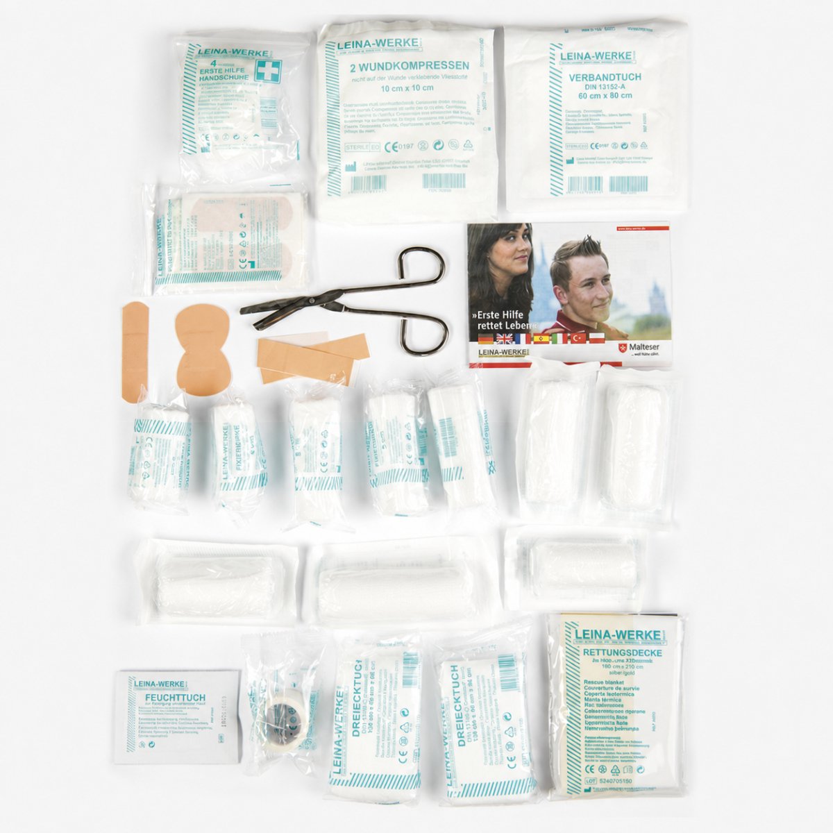 Leina-Werke Set de primeros auxilios 43 piezas Kit de supervivencia de viaje de emergencia grande para acampar