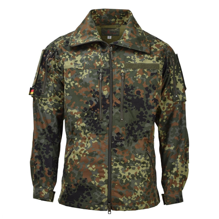 Chaqueta de camuflaje flectarn táctica del ejército Leo Kohler con cremallera de combate de campo ajustable - GoMilitar