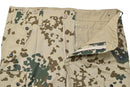 Close-up of Leo Kohler Commando tactical field pants in Tropentarn camo with multiple pockets and reinforced stitching