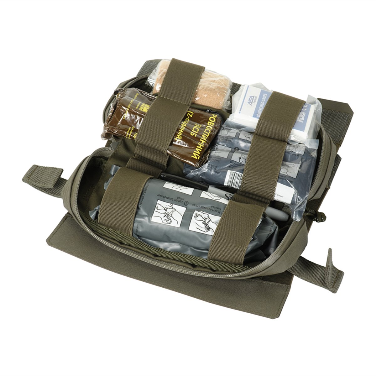 Bolsa horizontal médica M-TAC Cordura IFAK Roll Elite AquaGuard YKK Oliva