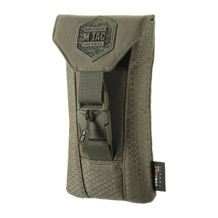 M - TAC Funda para Smartphone Elite Medium Hex 1000D Cordurda Hebilla Magnética Oliva - GoMilitar