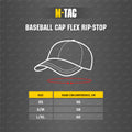 Gorra de béisbol táctica M-Tac Ajuste flexible Gancho y bucle Ripstop Oliva oscuro L/XL