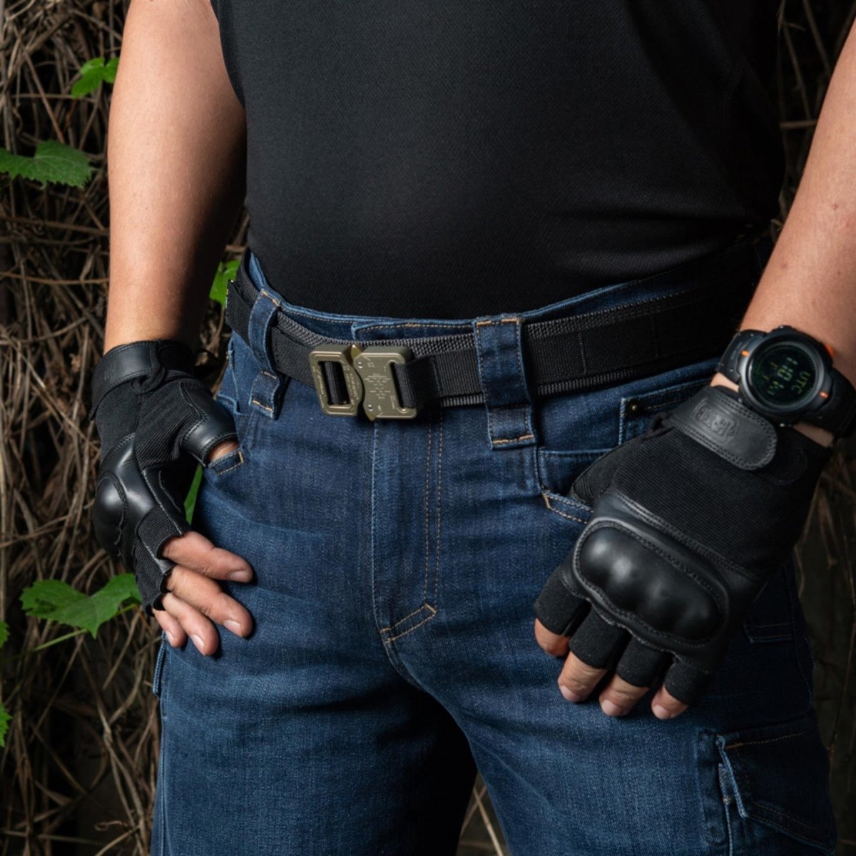 M-TAC Cinturón táctico COBRA Hebilla de aluminio Resistente ajustable Negro