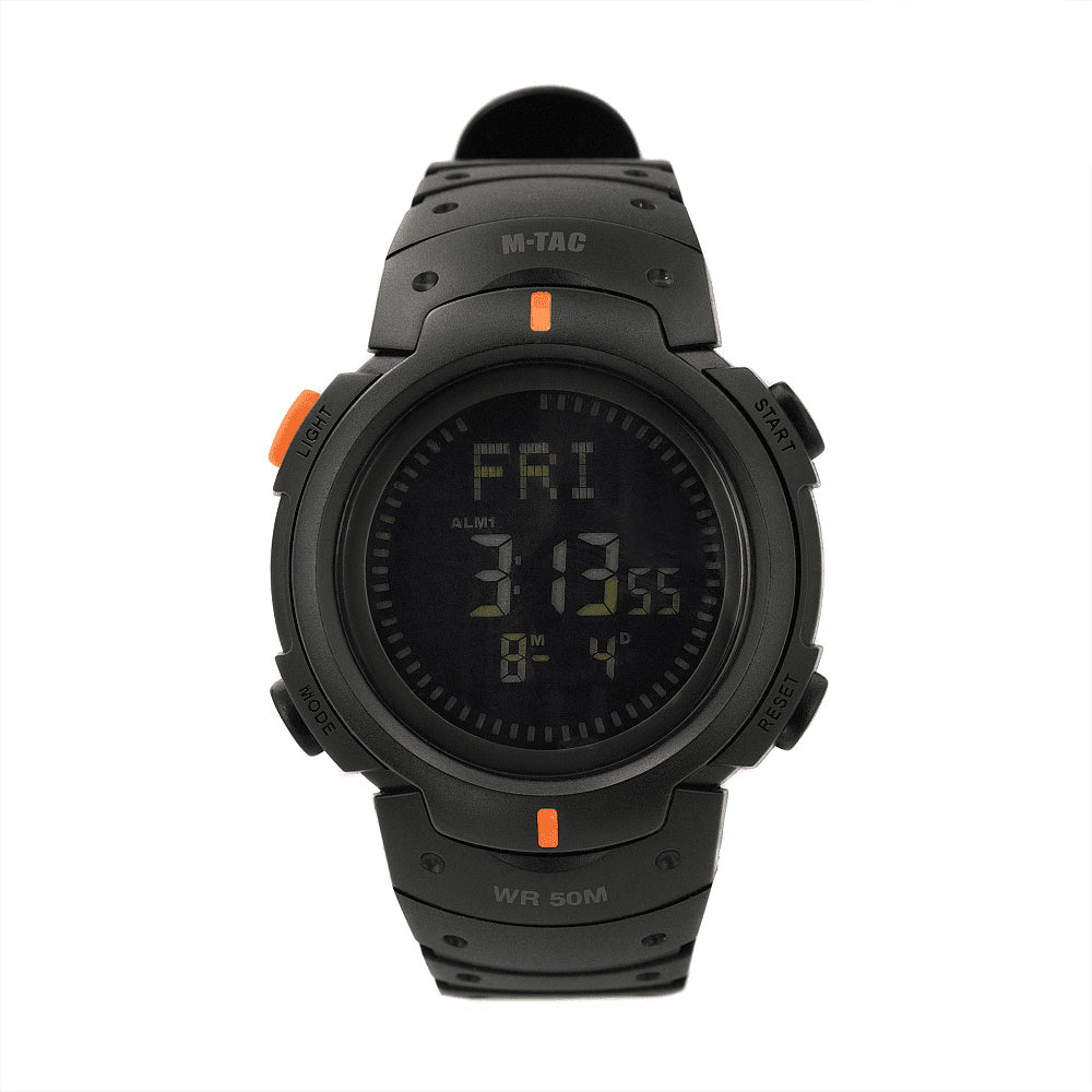 M-Tac Reloj Brújula Táctico Cronómetro Digital Alarma Temporizador 5ATM Negro