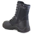 Black Magnum Centurion 8.0 tactical combat boot with side zipper, padded collar, and slip-resistant outsole