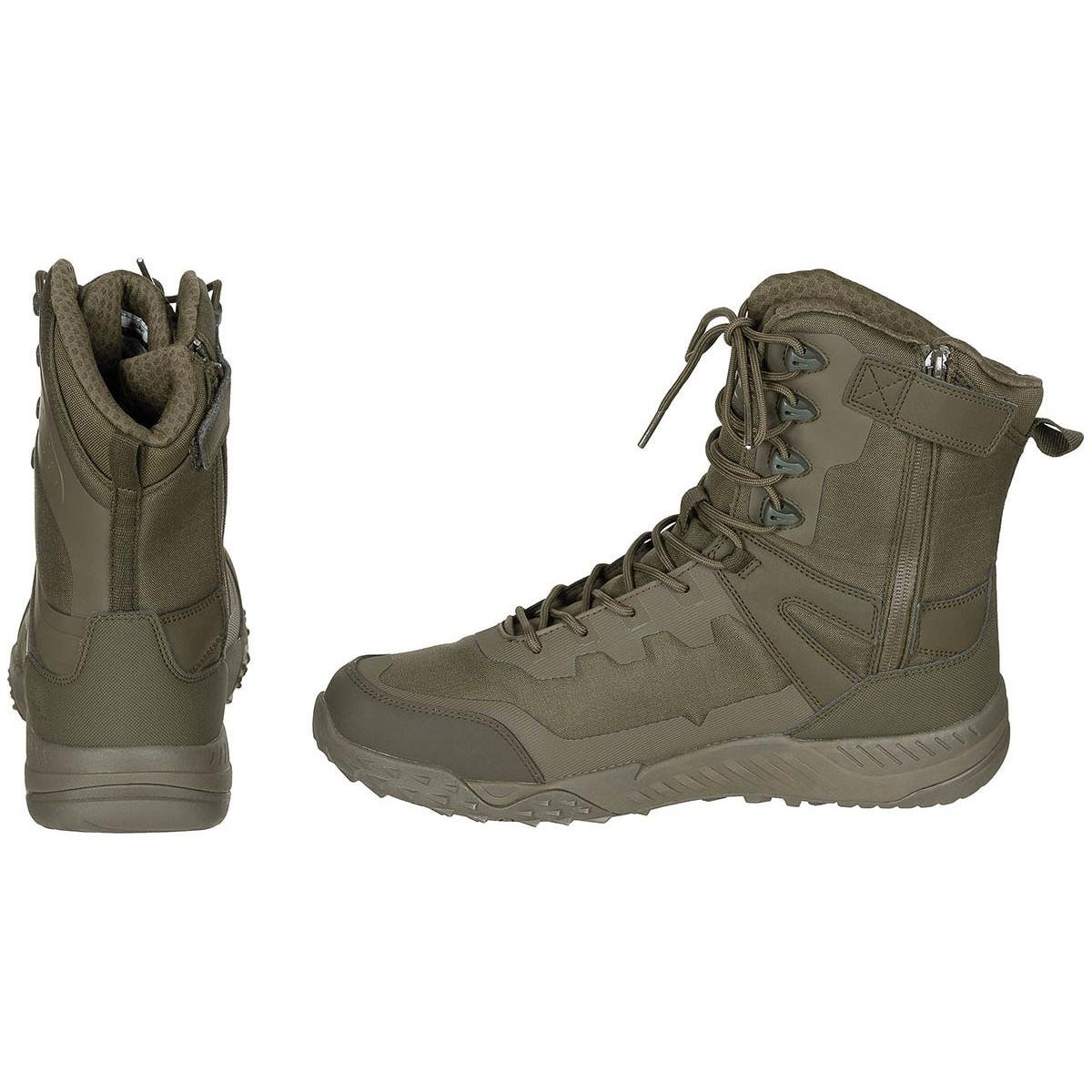 Botas tácticas Magnum Ultima 8.0 SZ WP impermeables y ligeras con cremallera lateral color oliva