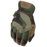 Guantes tácticos Mechanix Fastfit Gen 2 con puños elásticos y camuflaje Woodland