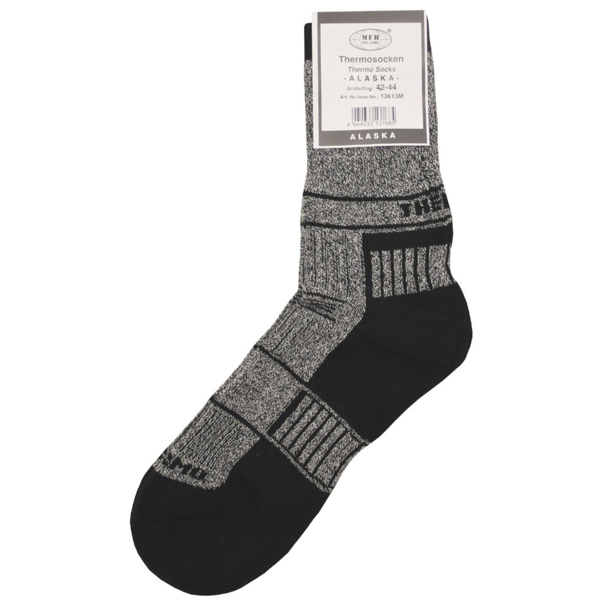 MFH Calcetines térmicos Alaska Pies secos Suela acolchada Soporte de arco integrado Gris