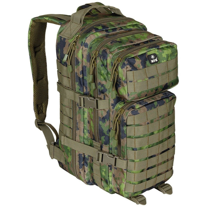 Mochila Táctica MFH Assault I 30L Correas Acolchadas MOLLE M05 Camo - GoMilitar