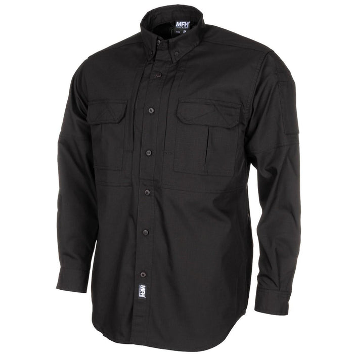 Marca MFH Camisas estilo Army manga larga negro reforzado ligero ripstop - GoMilitar