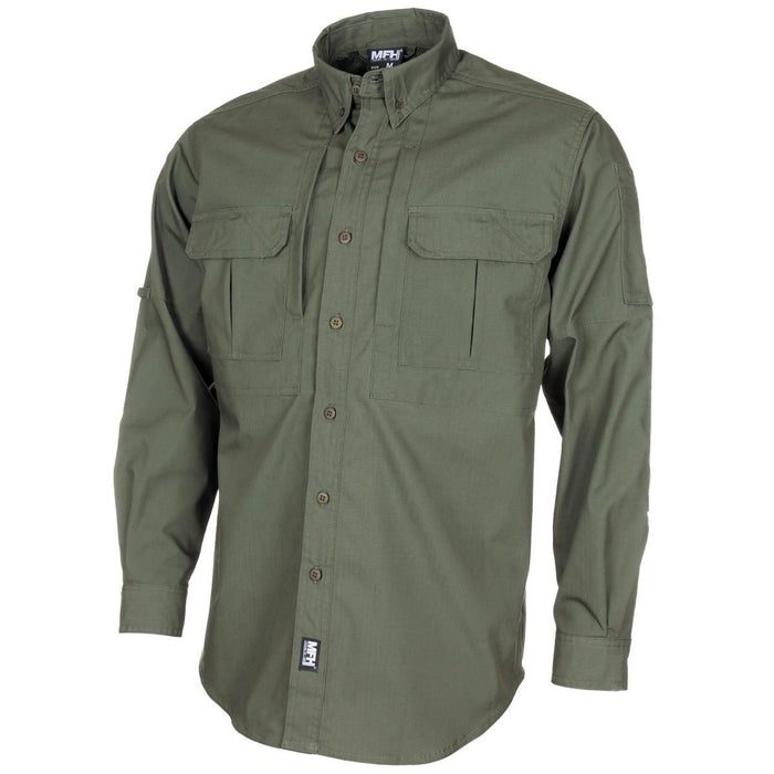 Camisas tácticas estilo militar de la marca MFH con revestimiento de teflón ripstop ligero oliva BDU - GoMilitar