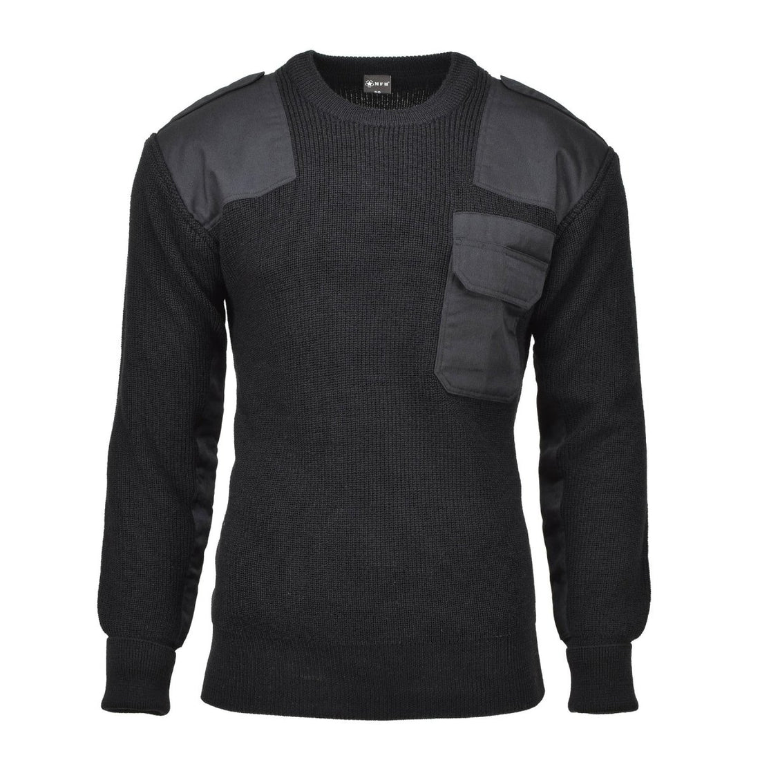 Mfh Brand Sweater Commando Commando Jumper Rib Wool Reforzado Reforzado Black New New