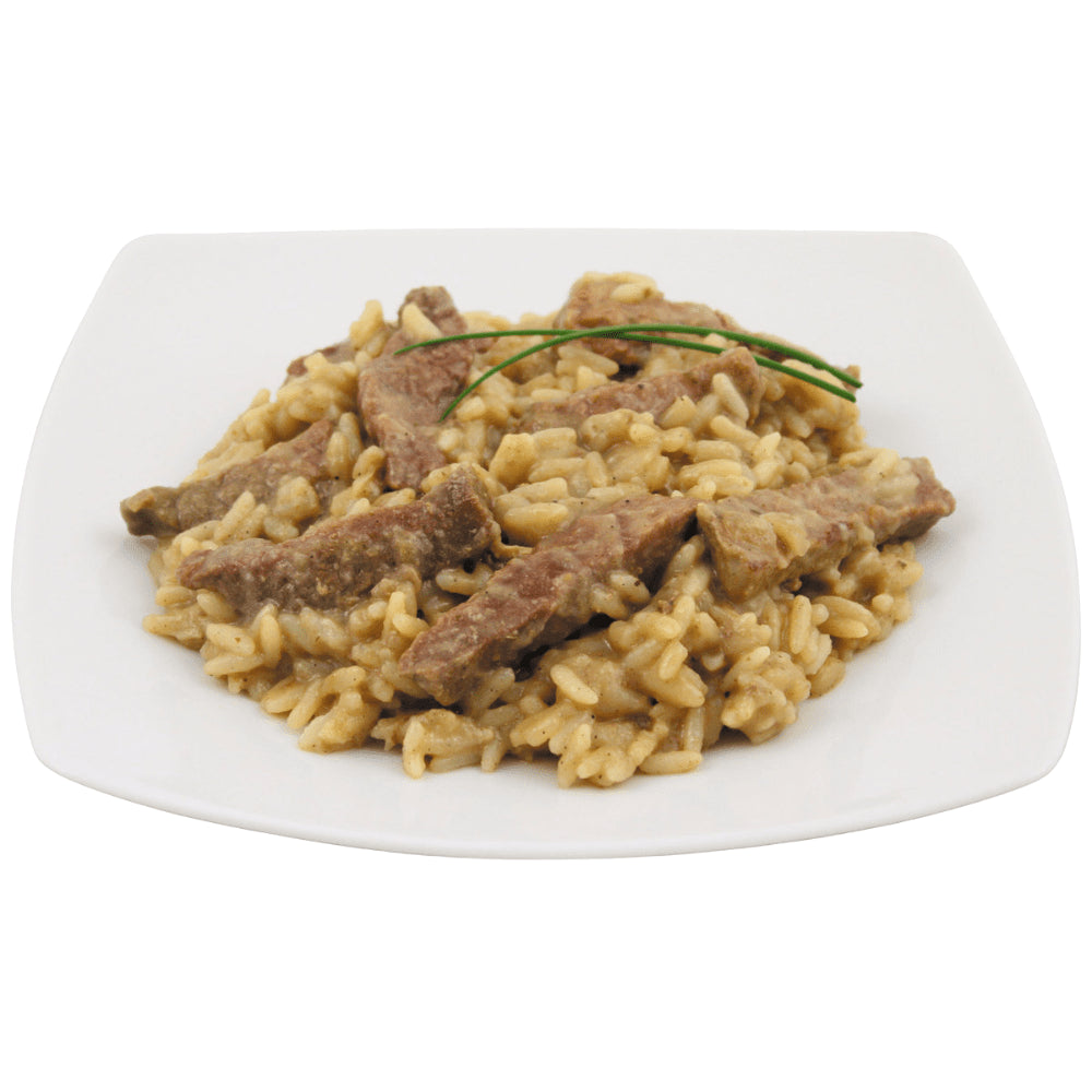 MFH Plato preparado enlatado de ternera picada con arroz 400 g Comida para acampar al aire libre
