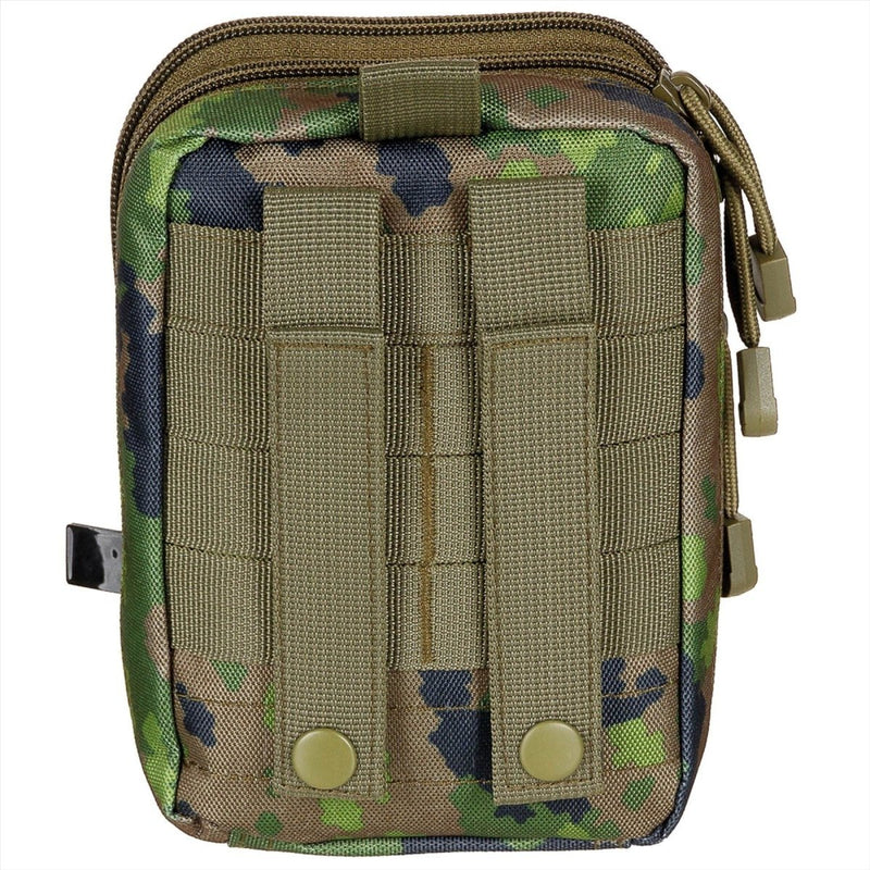 MFH Compact EDC Pouch 2 Compartimentos Molle Straps de fijación M05 Camuflaje