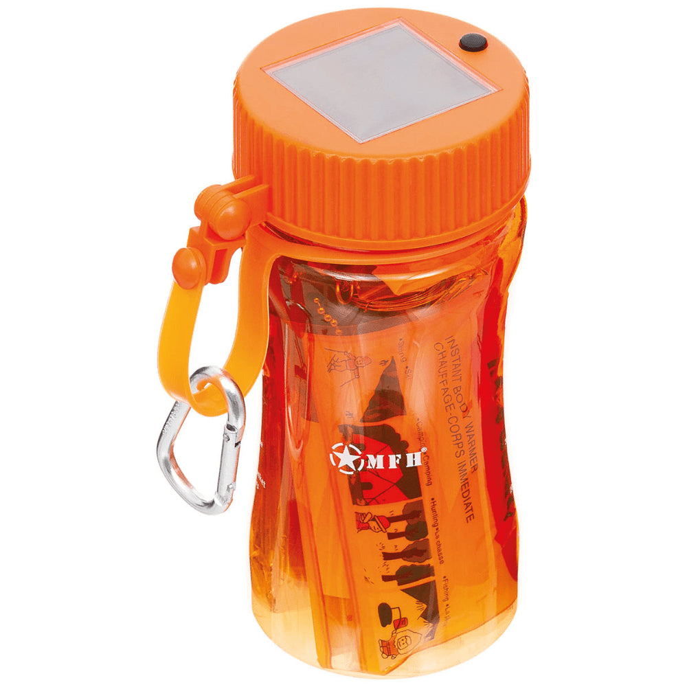 MFH Extreme 34 Piezas Kit de Supervivencia Camping Caja Impermeable Naranja Transparente