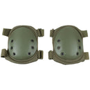 Pair of green knee pads on a white background