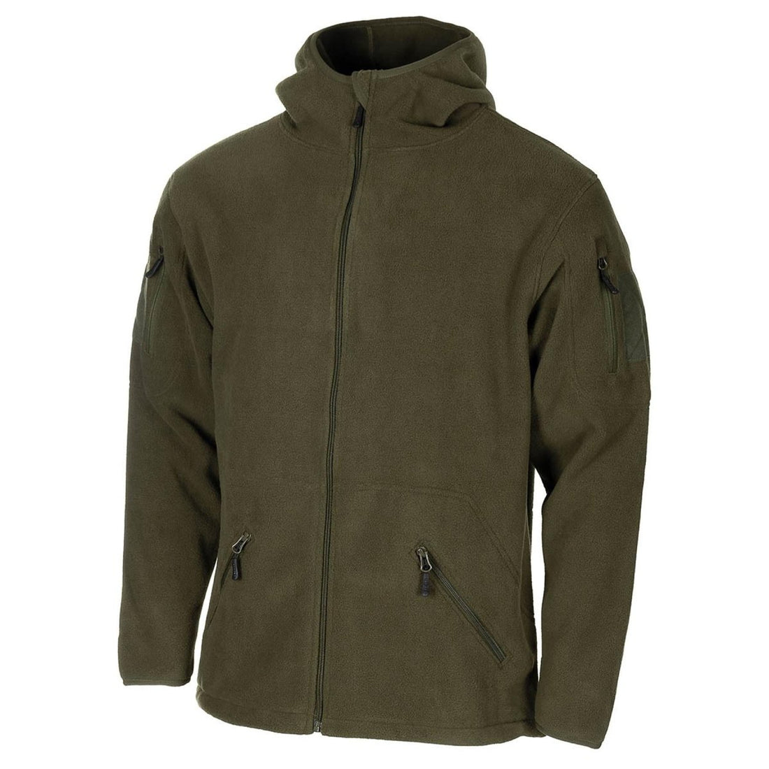 MFH estilo militar con capucha oliva chaqueta de vellón ejército táctico con cremallera completa senderismo nuevo