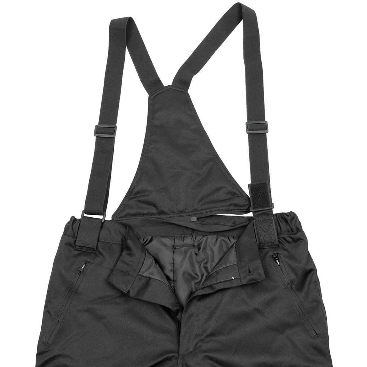 MFH Pantalones polares de invierno 2 capas refuerzo de rodilla impermeable a prueba de viento negro