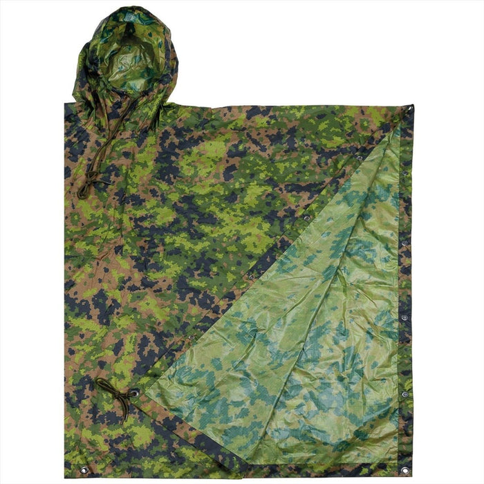MFH Poncho Tienda Con Capucha Material Rip Stop Recubierto De PU Camuflaje M05 Ligero - GoMilitar