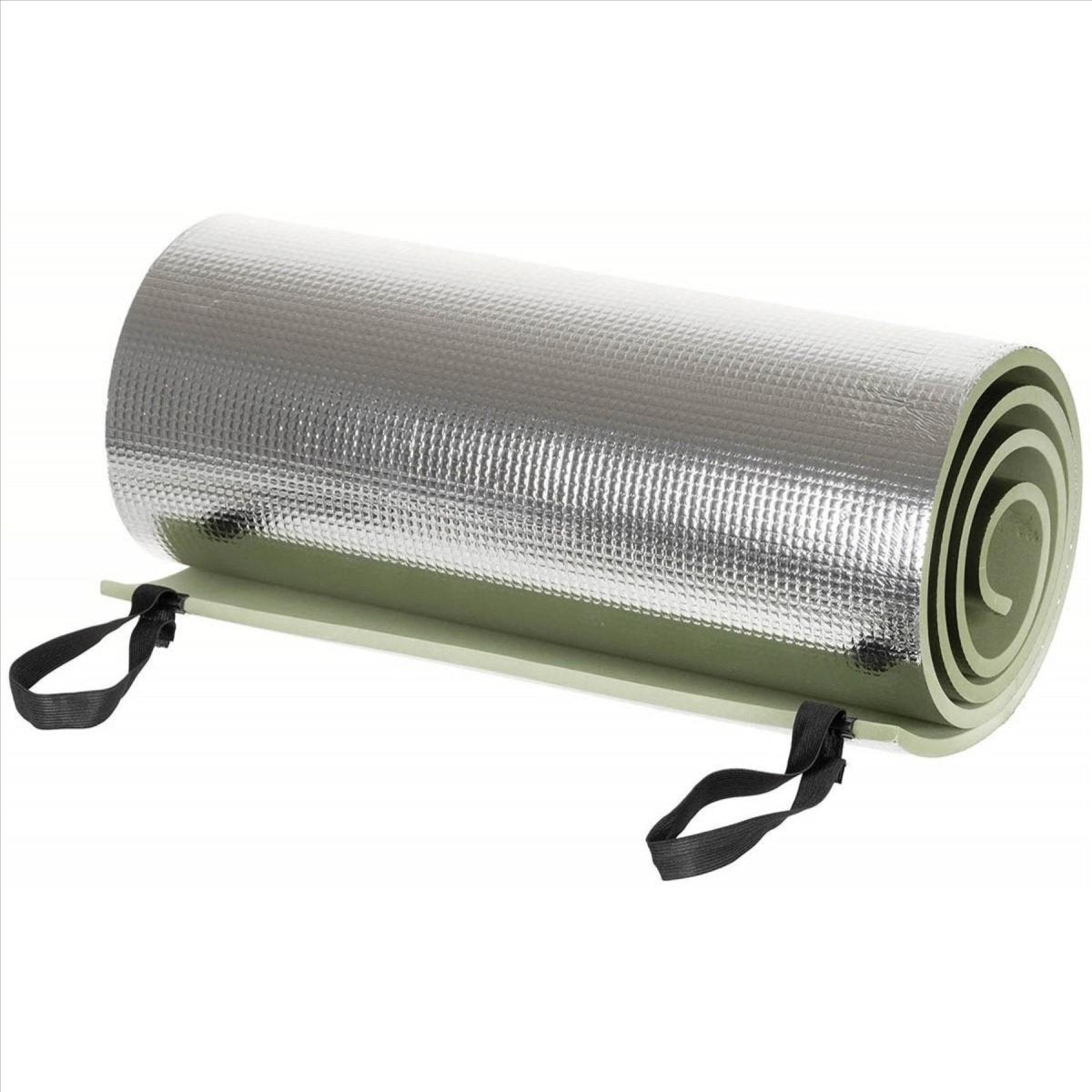 MFH Colchoneta para Dormir Espuma EVA Recubierto de Aluminio Elastrics Correa Embalaje Verde