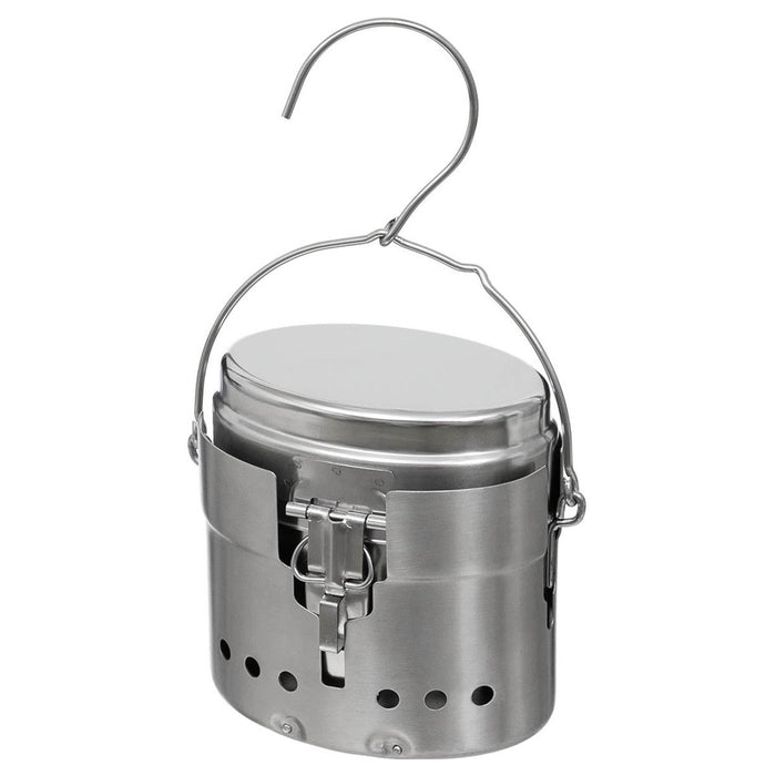 MFH Kit de comedor Trangia del ejército sueco Repro M40 quemador de camping de acero inoxidable de 1,5 l - GoMilitar