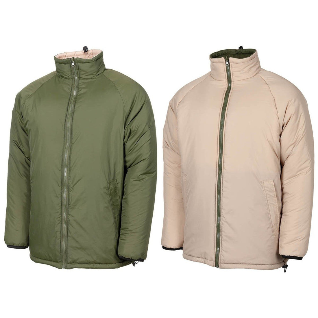 Chaqueta térmica MFH con aislamiento, puños elásticos reversibles, color caqui oliva