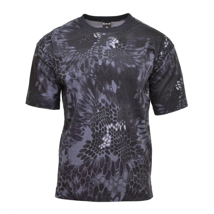 Camiseta interior transpirable de manga corta para hombre con estampado de camuflaje de serpiente negra, camiseta de exterior estilo militar