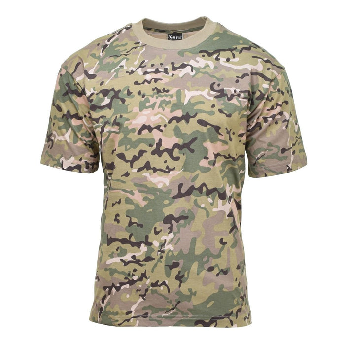 Camiseta de camuflaje de manga corta estilo ejército de EE. UU., transpirable, liviana, duradera, perfecta para uso activo y al aire libre.