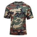 MFH Estilo militar de EE. UU. Camiseta de manga corta Camuflaje de camuflaje de bosques