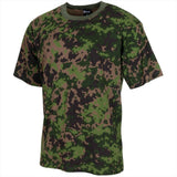 MFH Camiseta estilo militar estadounidense cuello redondo manga corta camuflaje finlandés M05