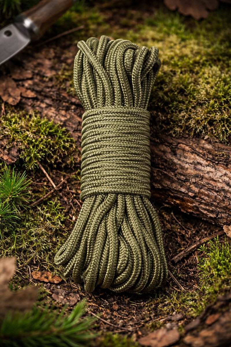 MFH Cuerda utilitaria 5 mm 15 m Supervivencia al aire libre Bushcraft OD Verde