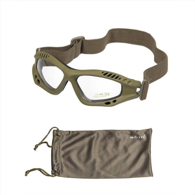Mil-Tec Air Pro Commando Goggles tácticas Lente transparente Anti Fog anti Fog