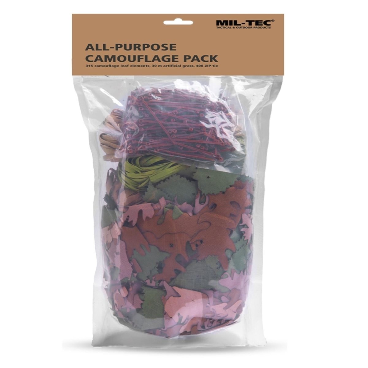Paquete de camuflaje MIL-TEC Grass Reaper Ghillie multiuso 315 elementos de hoja