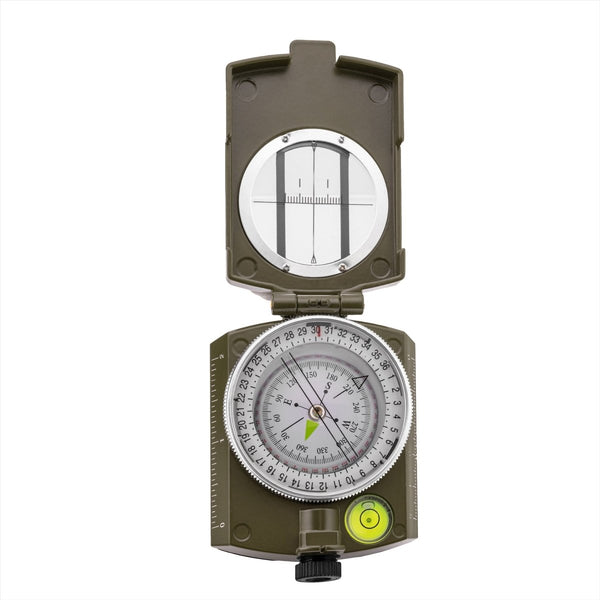 Visor de fundición de metal de Mil-Tec Army Compass Metal incluyó navegación de casos Olive