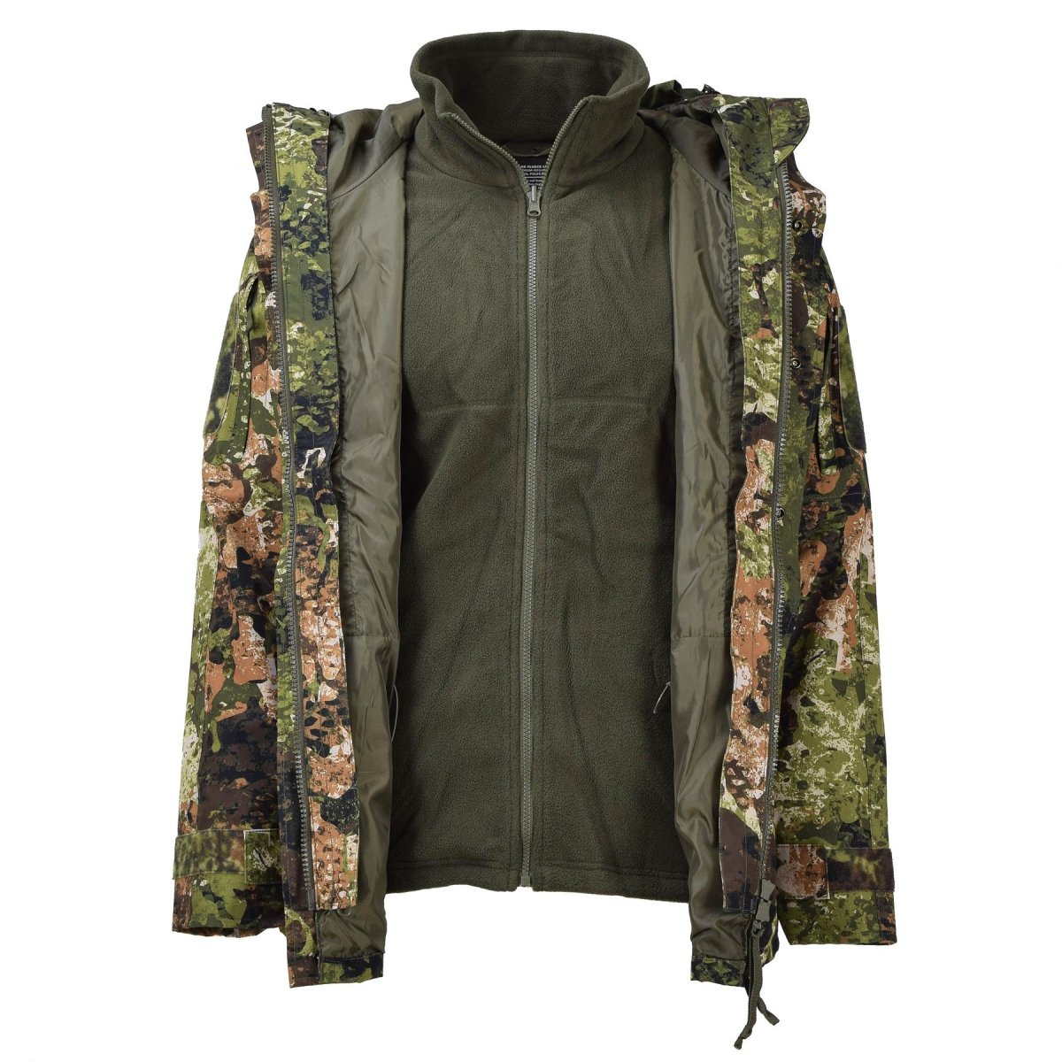 Chaqueta militar MIL-TEC para lluvia y clima húmedo Gen I con forro polar impermeable con capucha