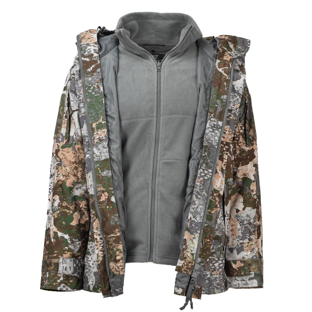 Chaqueta militar MIL-TEC para lluvia y clima húmedo Gen I con forro polar impermeable con capucha