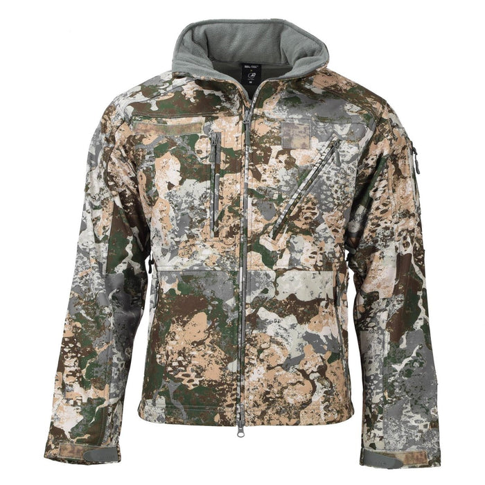 Chaqueta táctica softshell militar MIL-TEC polar impermeable con capucha laminado de 3 capas - GoMilitar