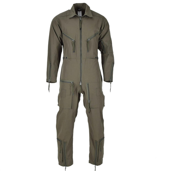 Mono estilo militar alemán Mil-Tec de color verde oliva para hombre con múltiples bolsillos con cremallera y tela duradera.