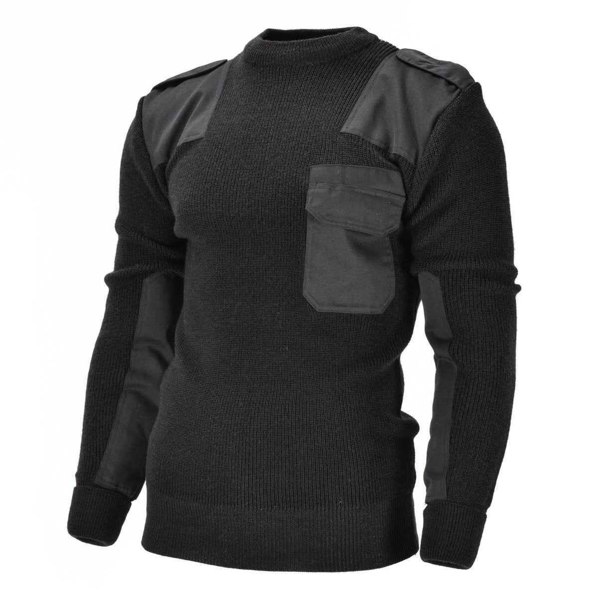 Mil-Tec Brand Men Sweater Alemán Comando Comando de comando Séter negro lana