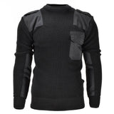 Mil-Tec Brand Men Sweater Alemán Comando Comando de comando Séter negro lana
