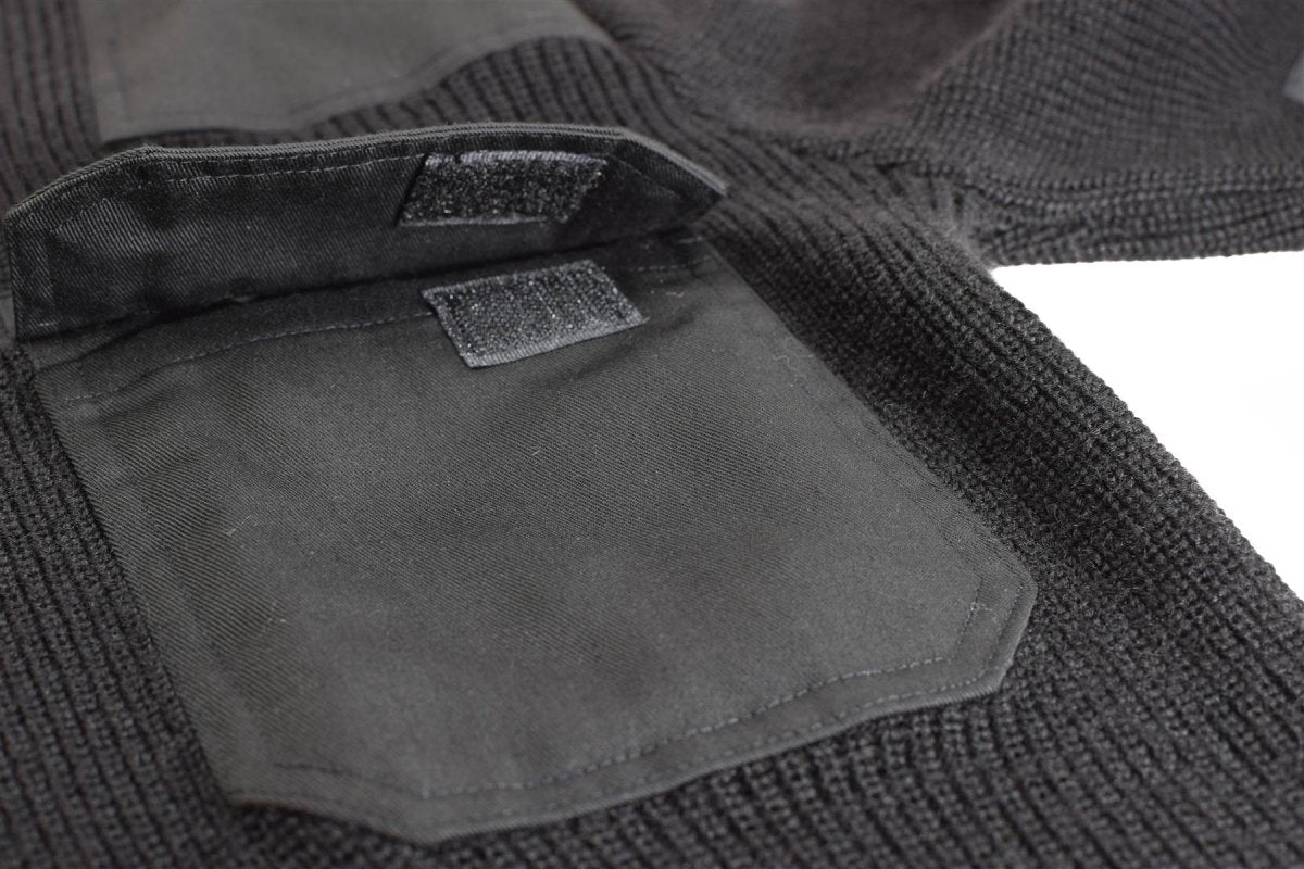 Mil-Tec Brand Men Sweater Alemán Comando Comando de comando Séter negro lana