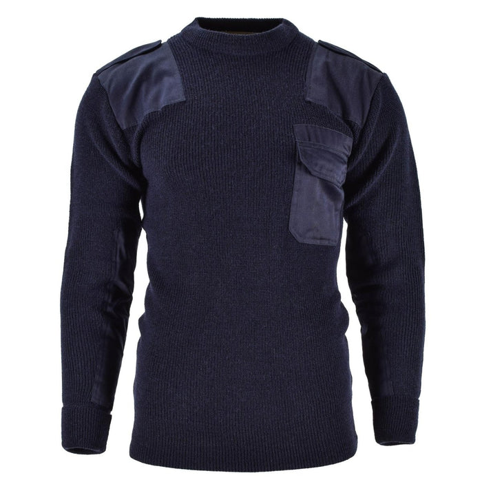 Mil - Tec marca Hombre Suéter Jersey alemán Commando Jumper Jersey azul marino Lana - GoMilitar