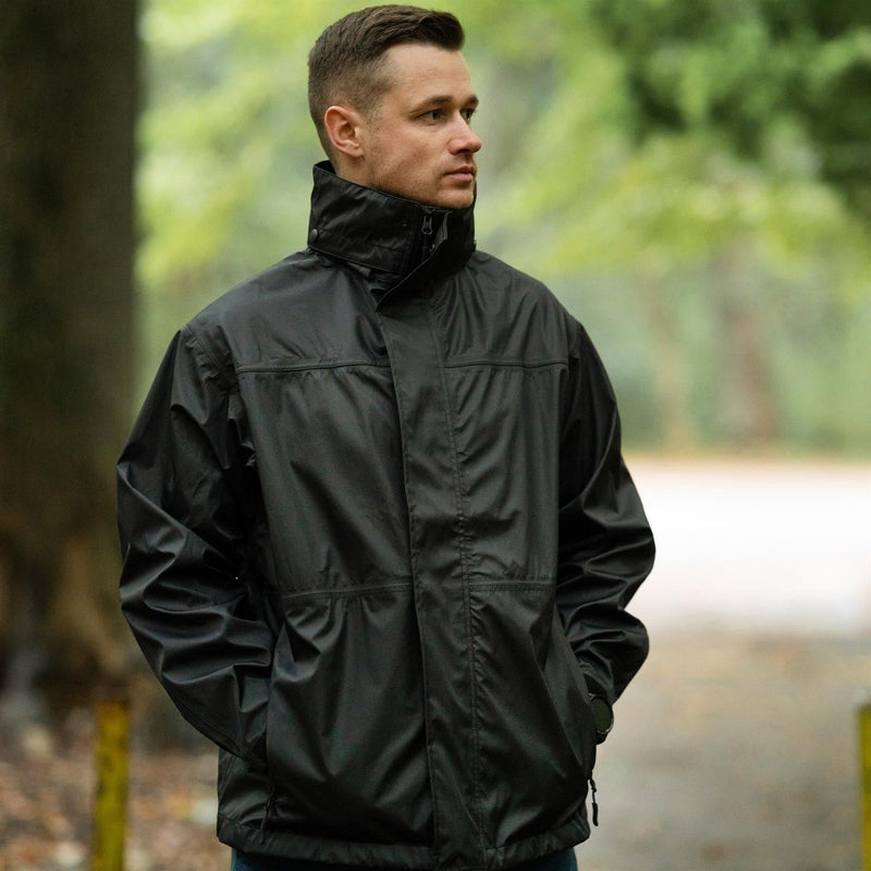 MIL-TEC Rain Jacket Black Imploud Men Rainwear Rain Water Men's