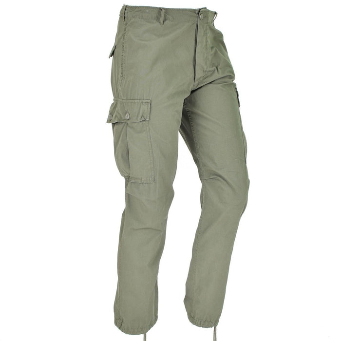 Pantalones de combate estilo jungla Mil-Tec U.S. Army M64 Vietnam de color verde oliva con bolsillos cargo y puños ajustables