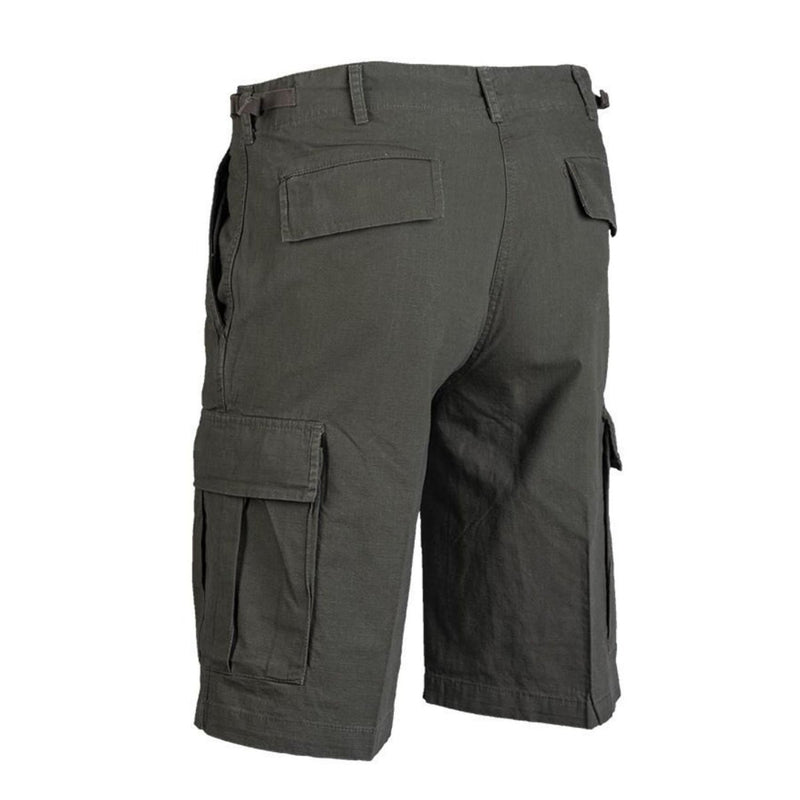 U.S. Army style olive drab ripstop bermuda shorts with multiple pockets, durable and lightweight design
