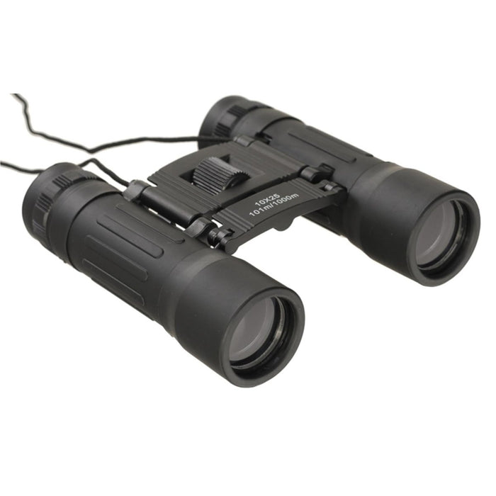Binoculares Plegables MIL-TEC 10x25 Clear View Bolsa Protectora de Nylon Negro - GoMilitar
