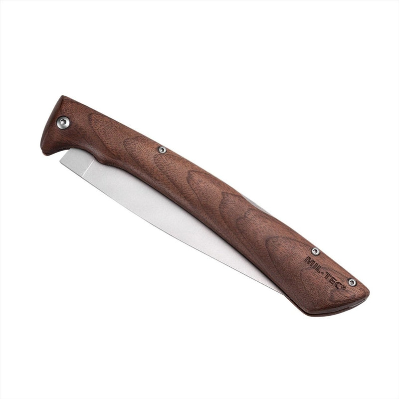 Mil-tec compacta plegable sierra de 19 cm de acero inoxidable 420 cuchilla de nogal manija