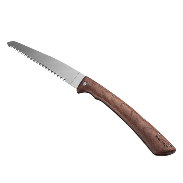 Mil-tec compacta plegable sierra de 19 cm de acero inoxidable 420 cuchilla de nogal manija