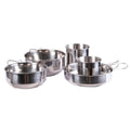 Mil-Tec Cooking Set de acero inoxidable de acero inoxidable Utensilios para acampar al aire libre para acampar.