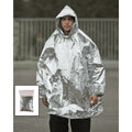 Mil-Tec Poncho de supervivencia de emergencia con capucha y cubierta térmica ligera para la lluvia